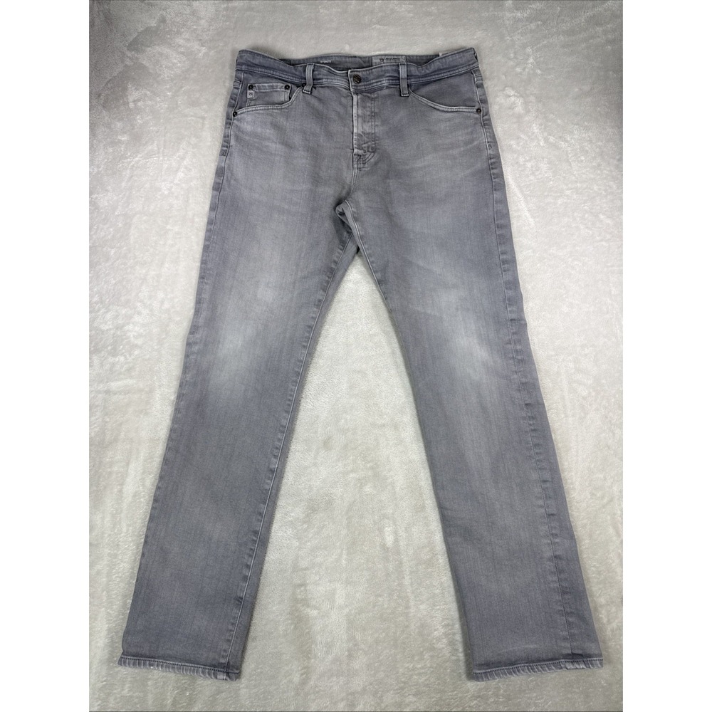 Adriano Goldschmied Men Jeans 36X33 Everett Slim Straight Gray